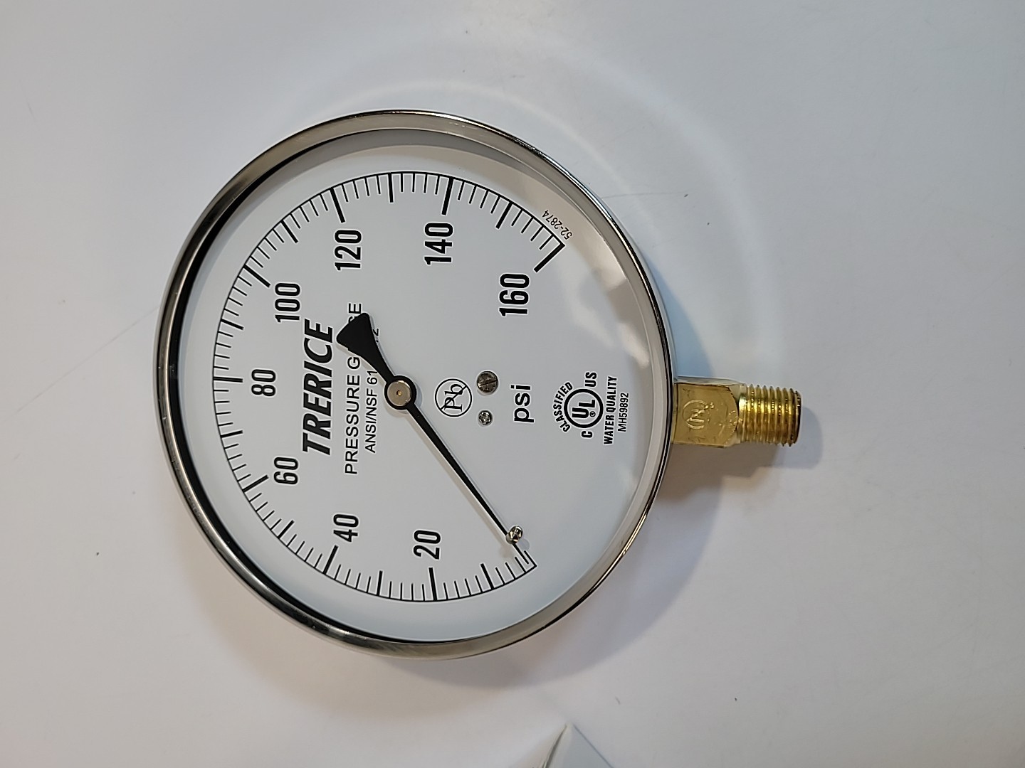 NEW TRERICE 620B4502LA160 PRESSURE GAUGE 4.5″ 0-160 PSI 1/4″ NPT 620B 61 & 372
