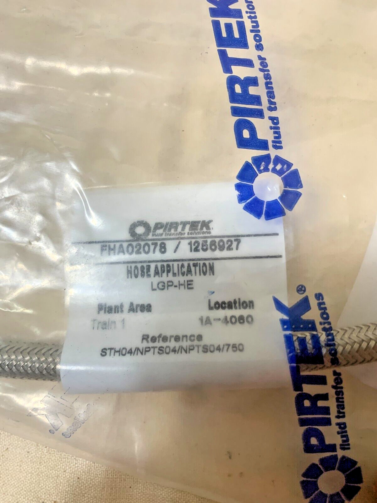 Pirtek 750mm Stainless Steel Braided Hose Assembly STH04 1/4in 206 BAR