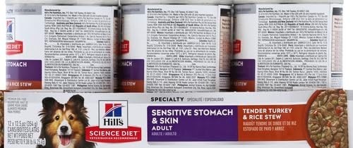 Hill’s Science Diet Sensitive Stomach Turkey & Rice Wet Dog Food 12.5oz, 12ct