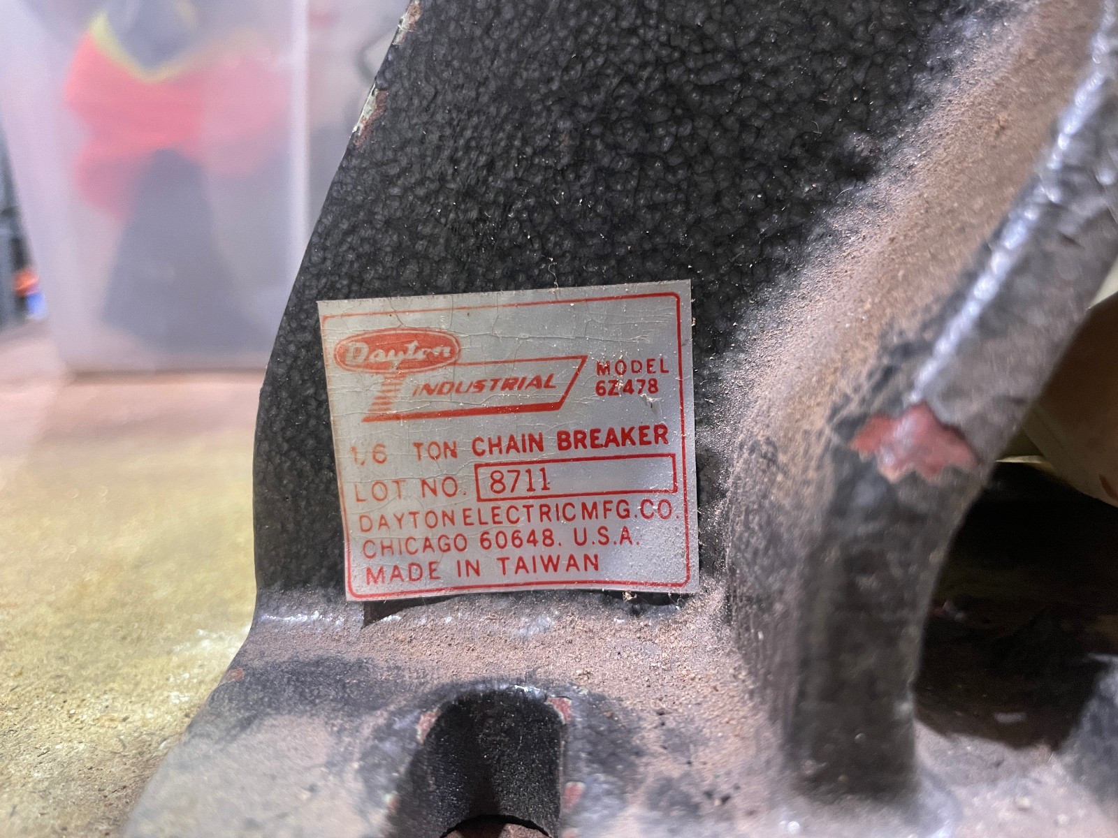 Vintage Dayton 1/6 Ton Chain Breaker Model 6Z478 w/ Original Box – Fast Shipping