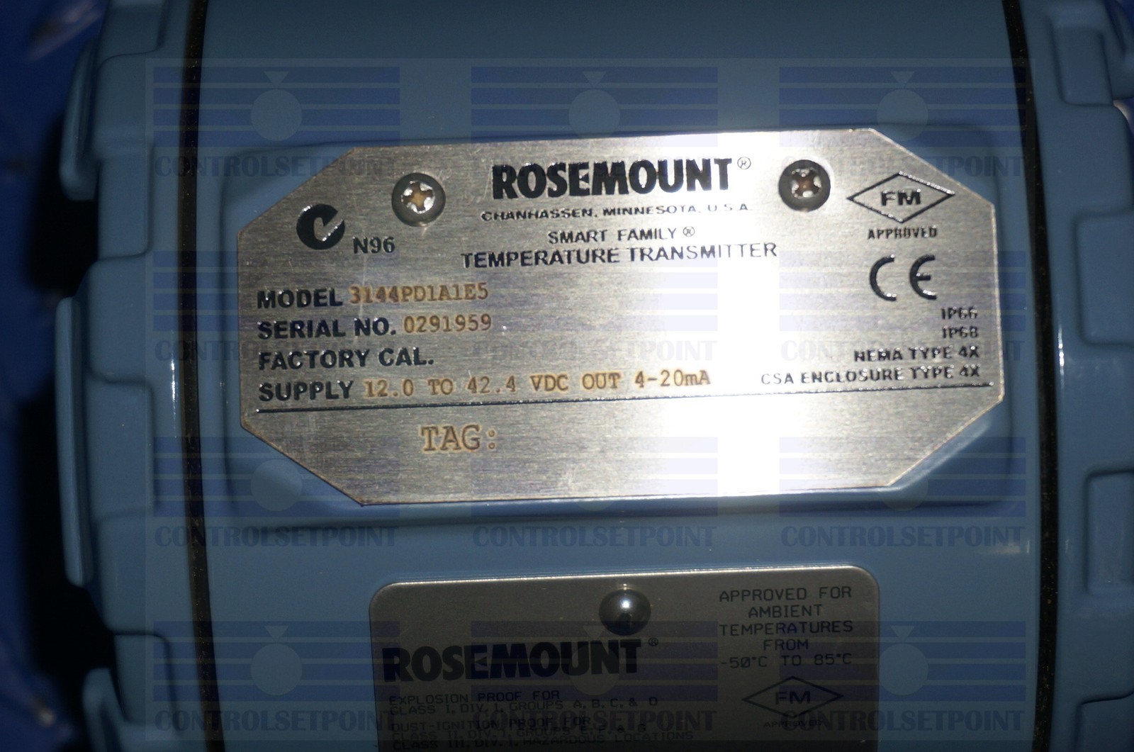 EMERSON ROSEMOUNT 3144PD1A1E5 TEMP TRANS 3144 PD1 ID91959