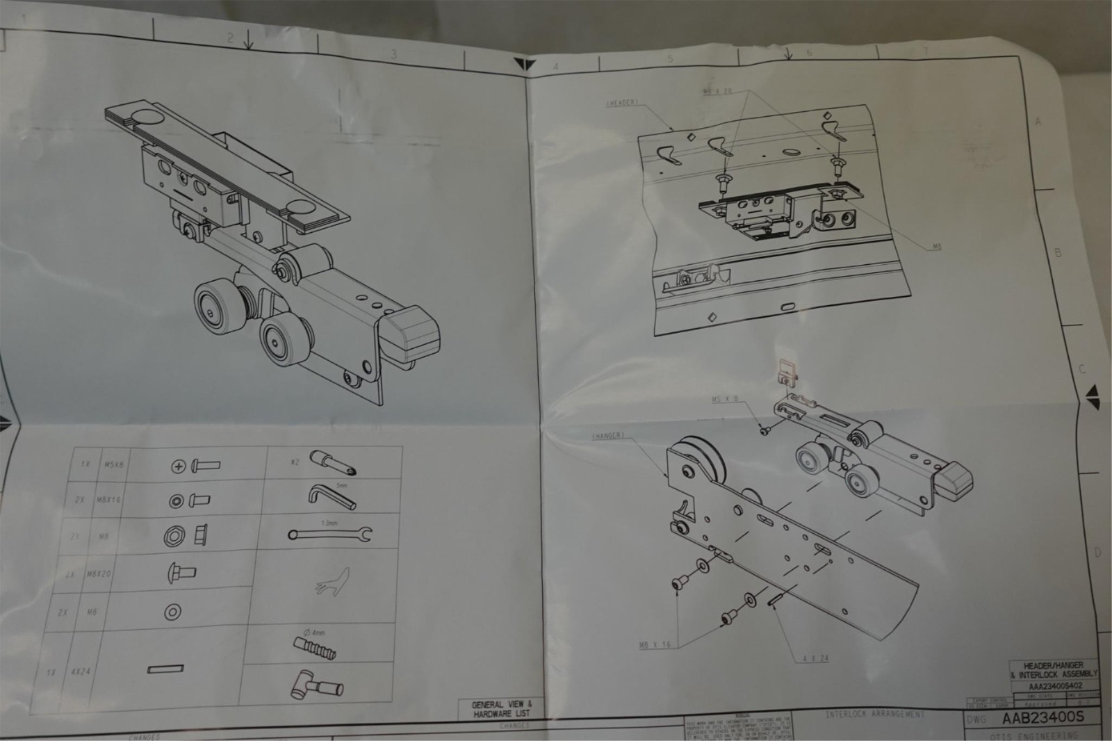 Otis Elevator – Interlock Arrangement Hardware Assy – Right Hand RH – AAB23400S7