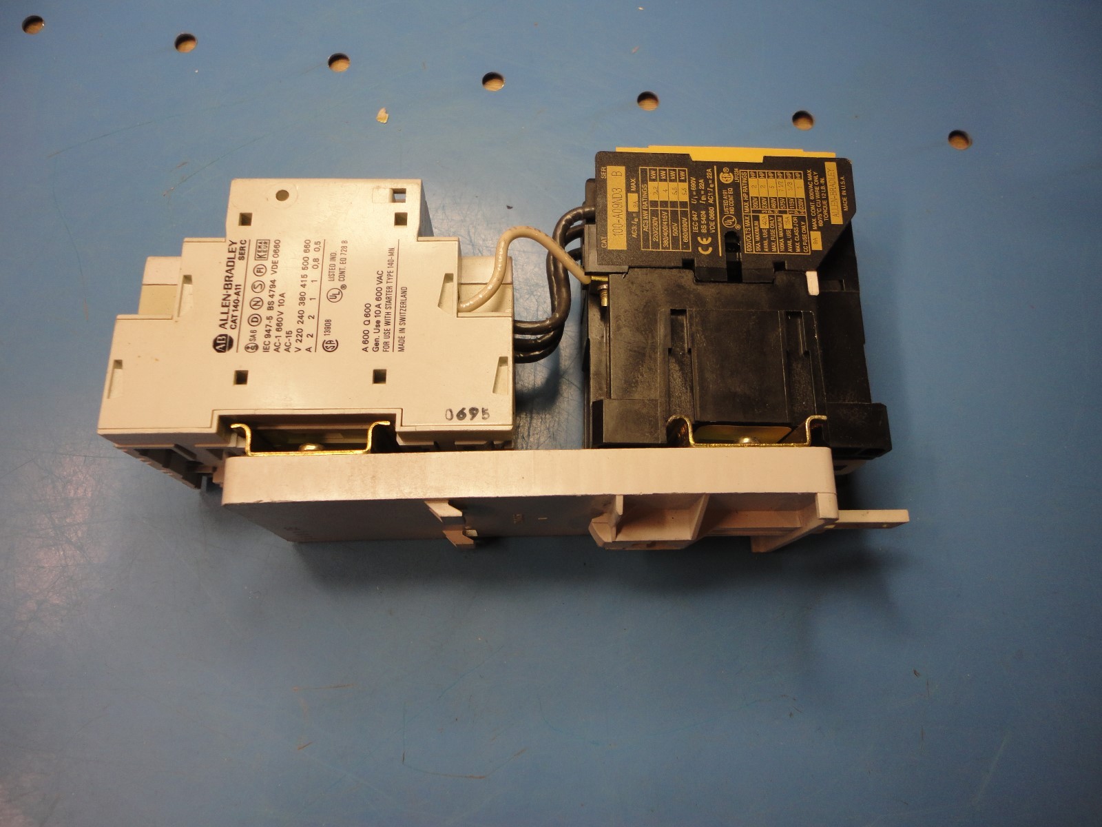 Used Allen Bradley Combo, 140-MN-0100 W/140-A11 Ser C, 100-A09ND3 Ser B, 140-DC1
