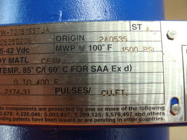 FOXBORO I/A SERIES VORTEX FLOWMETER MODEL 83 W-T01S1SSTJA 12.5-42VDC CF8M