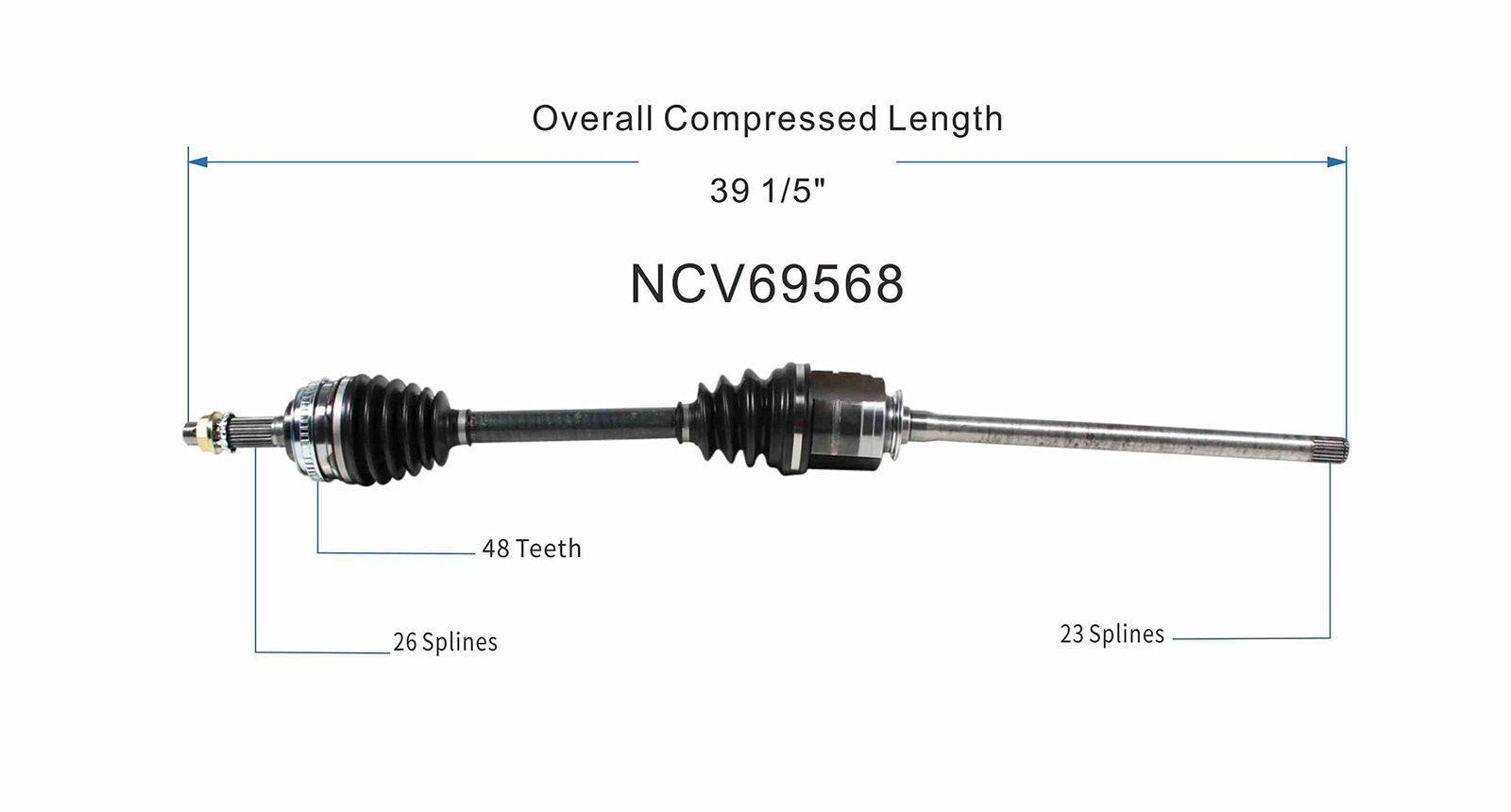 GSP NCV69568 CV Axle Shaft Assembly – Right Front (Passenger Side)