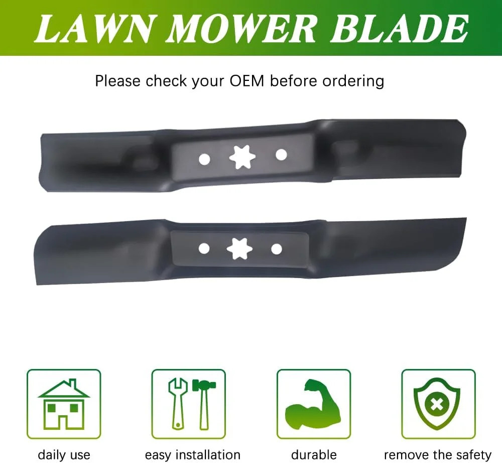 3PCS 742-05052A 942-05052A Blades for 50 Inch Deck Lawn Mower 2-in-1 Blades Comp