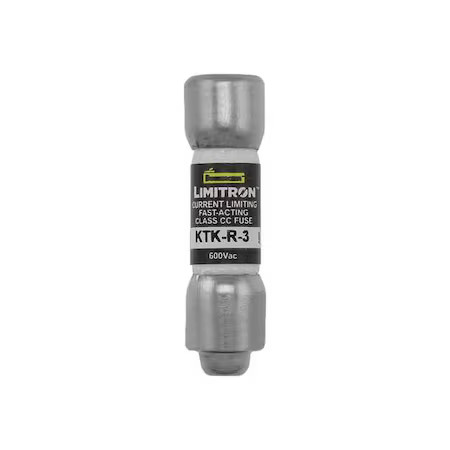 Eaton Bussmann Ktk-R-3 Cc Class, Fast-Acting, 3A, 600V Ac, Non-Indicating