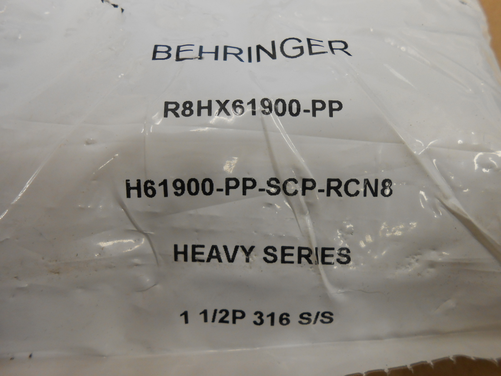 BEHRINGER HEAVY SERIES 1-1/2P 316 S/S, R8HX61900-PP TUBE CLAMP KIT