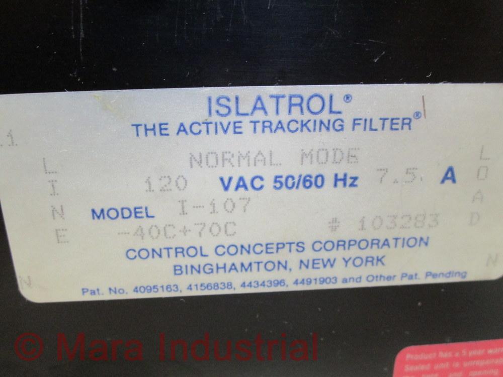 Control Concepts I-107 Islatrol Noise Filter I107