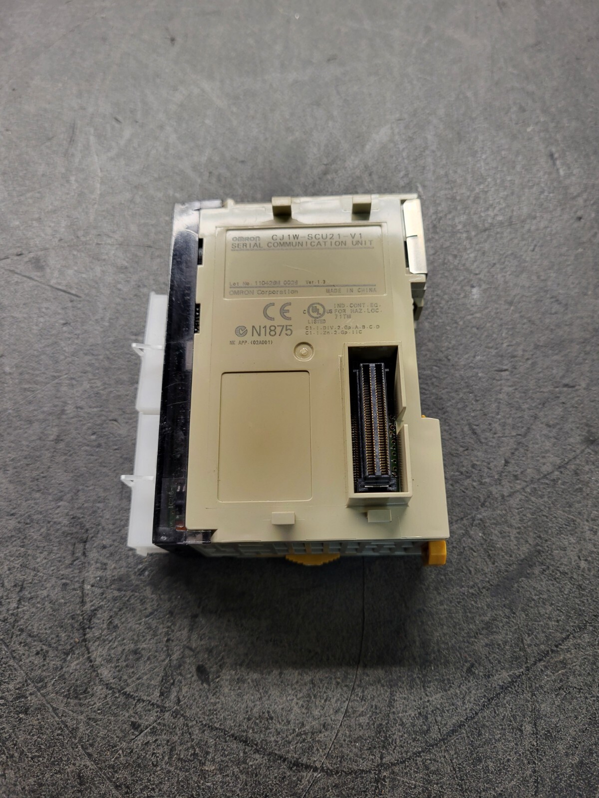 Omron CJ1W-SCU21-V1 Communication Module.