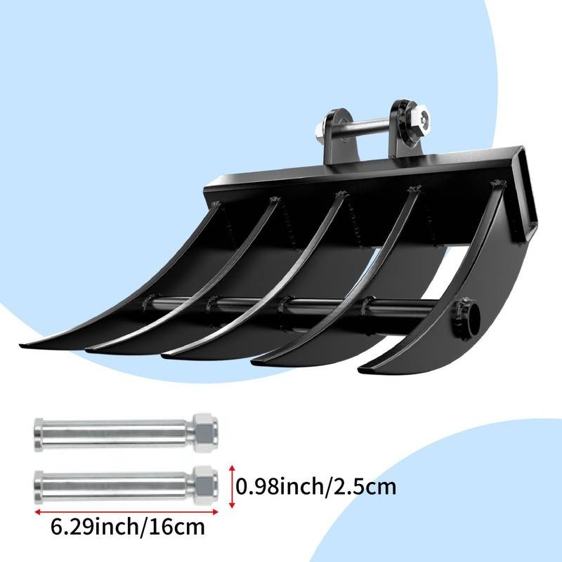 Rake Attachment for 1–1.5 Ton Mini Excavator | Heavy-Duty Root Brush Rake