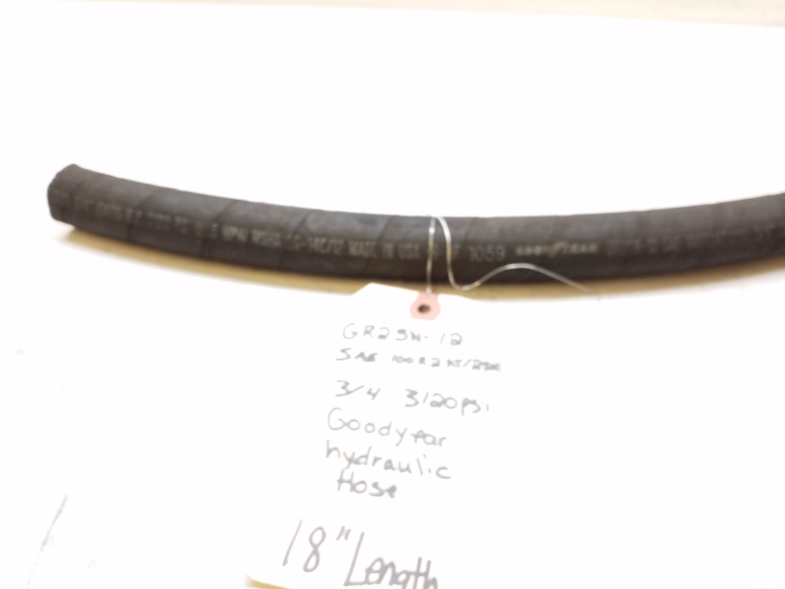 GR2SN-12 Goodyear Hydraulic Hose 3/4″ 3120 PSI SAE 10PR2AT/2SN 18″ In Length