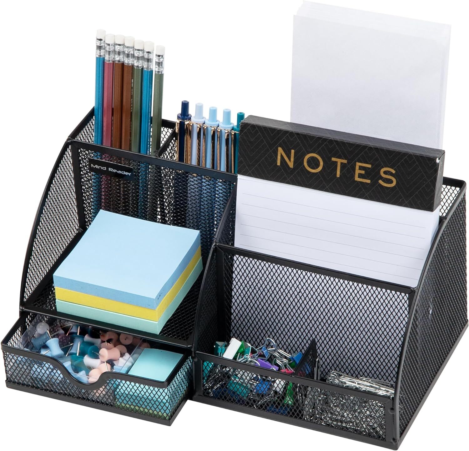 Mind Reader Desktop Organizer, File Storage, Accessory Black