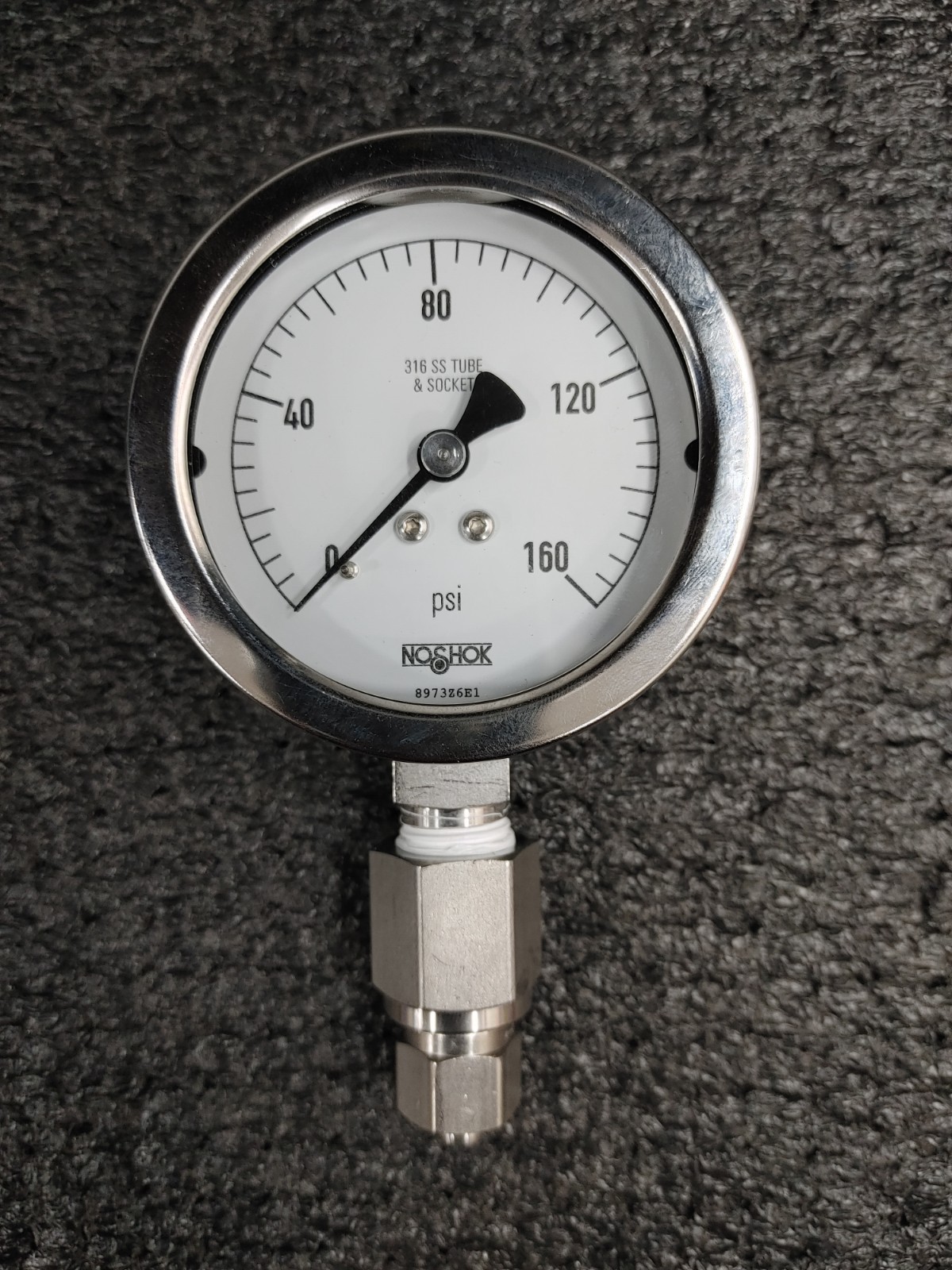 NOSHOK 160 PSI Stainless Steel Pressure Gauge