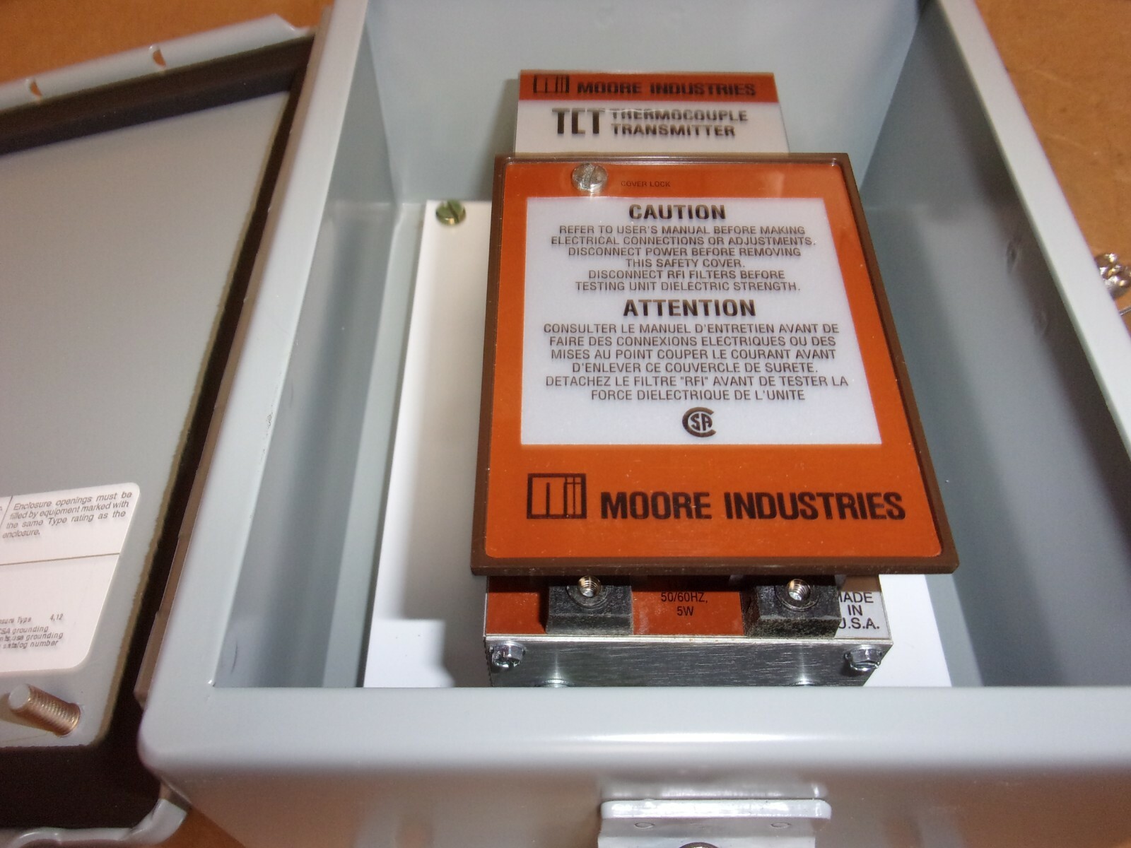 Moore Industries Thermocouple Transmitter TCT/T2-5MVFS/10-50MA/117AC