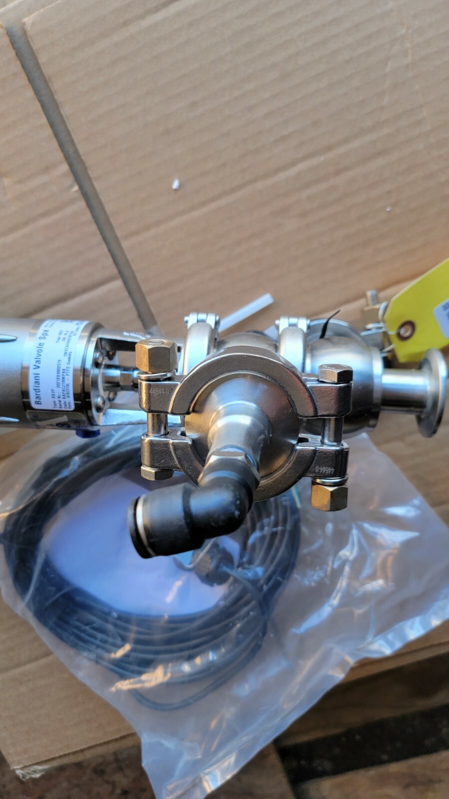 New HPS Type BBZP AISI316L-PTFE Bardiani Valvole Spa Receive Return Assembly