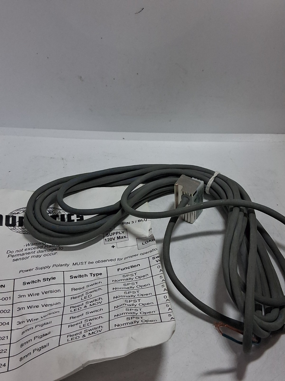 NUMATICS SR6-004 REED SWITCH 5-120VDC/VAC 10W 500MA NNB