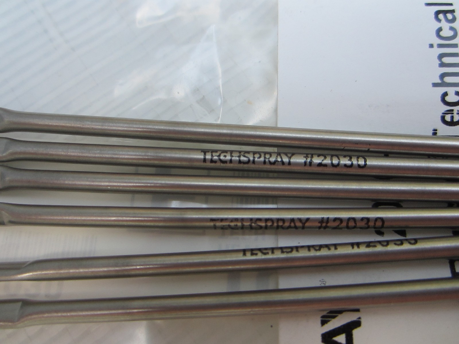TECHSPRAY 2030-1 1/8X1/16 GOAT HAIR TECHNICAL CLEANING BRUSH LOT OF 6