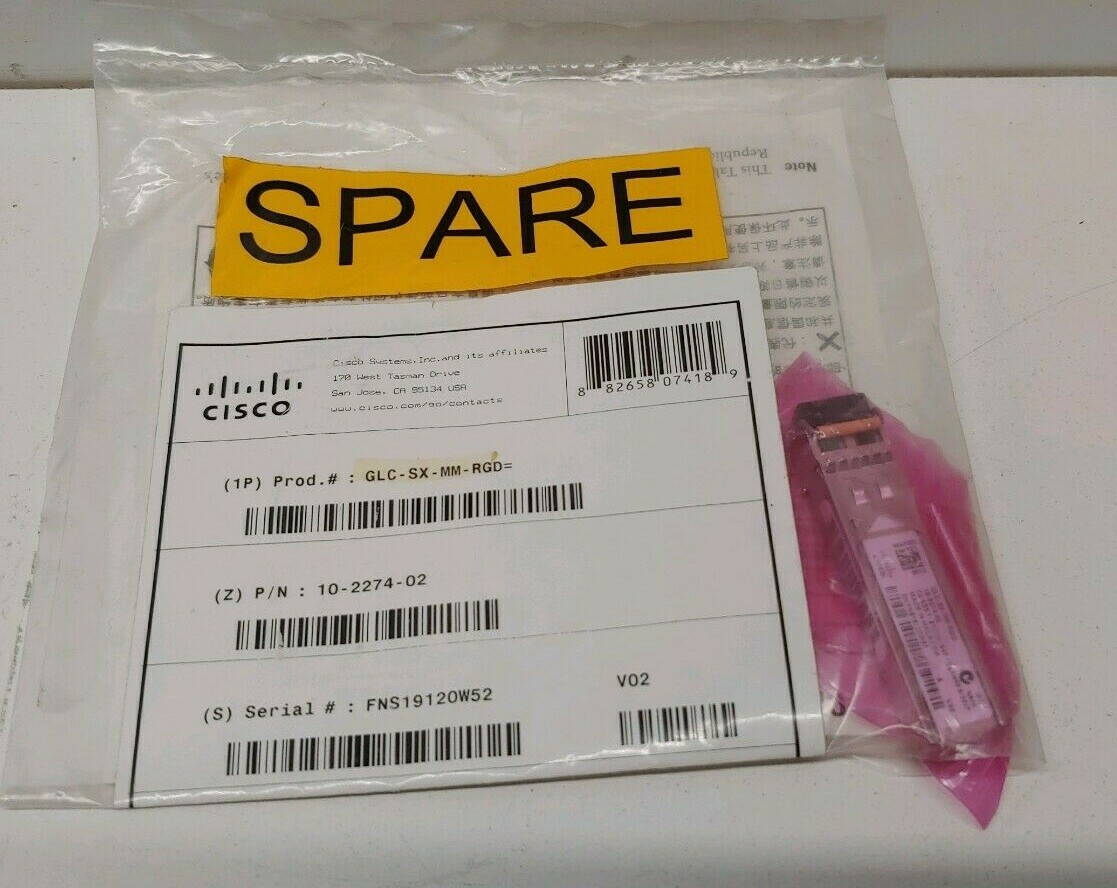 NEW! CISCO OPTICAL GIGABIT ETHERNET SFP TRANSCEIVER GLC-5X-M-RGD 10-2274-02