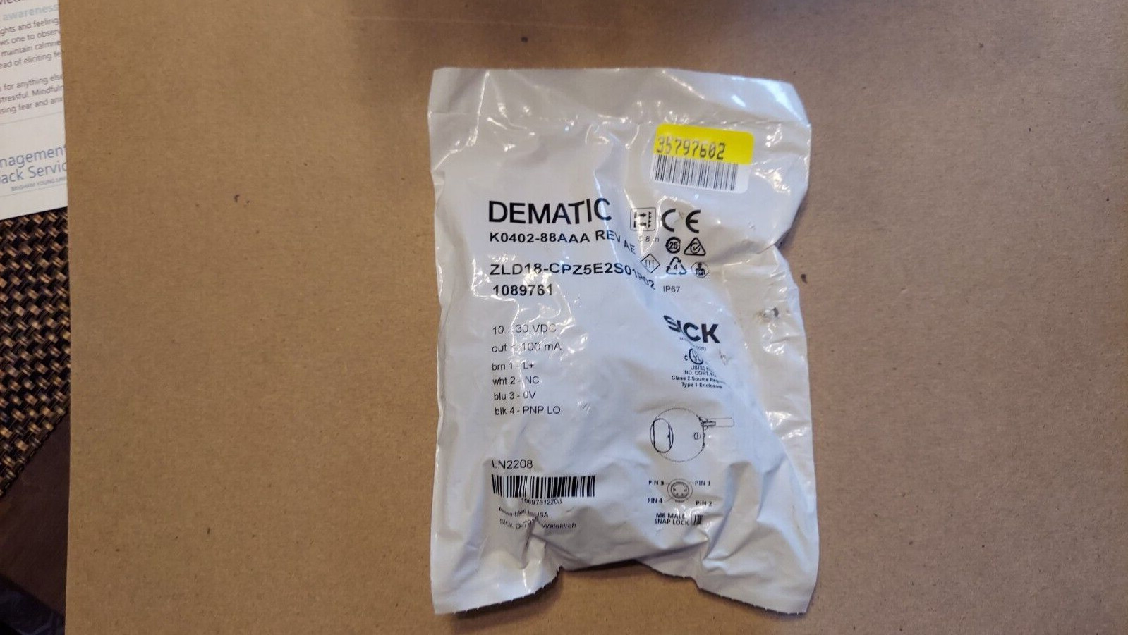 New Sick 1089761 ZLD18-CPZ5E2S01P02 Dematic K0402-88AAA Sensor