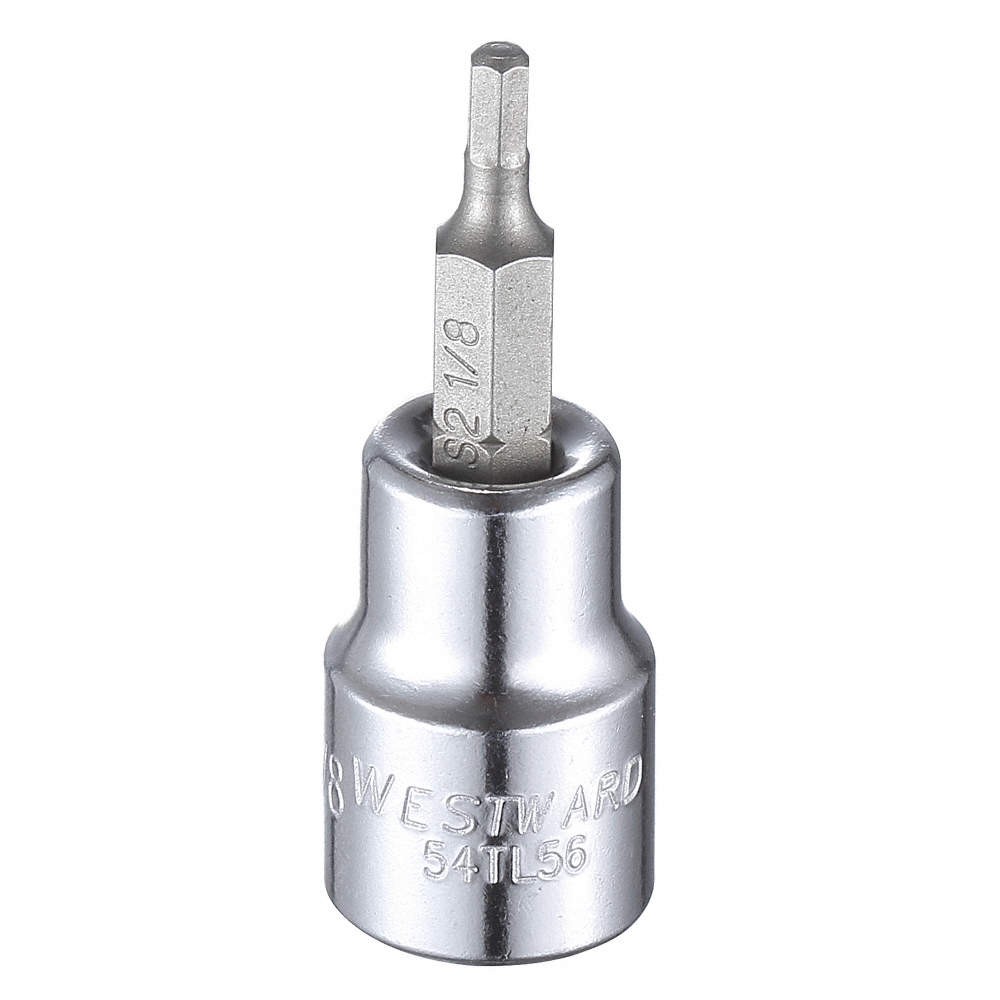 WESTWARD 54TL56 Socket Bit, Steel, 3/8 in, TpSz 1/8 in 54TL56