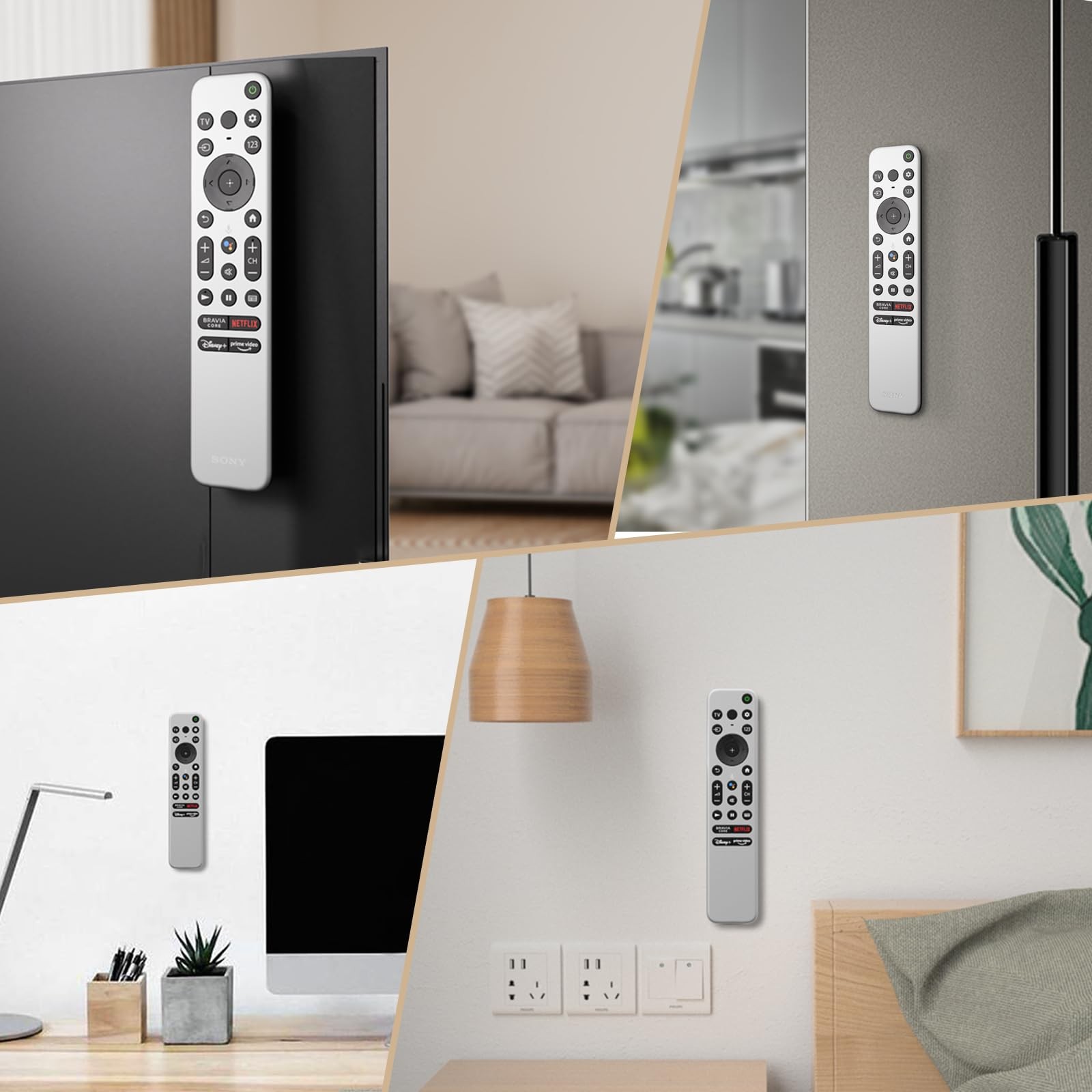 JUMEIHUI Magnetic Remote Control Holder Wall Mount, [Upgraded with Black