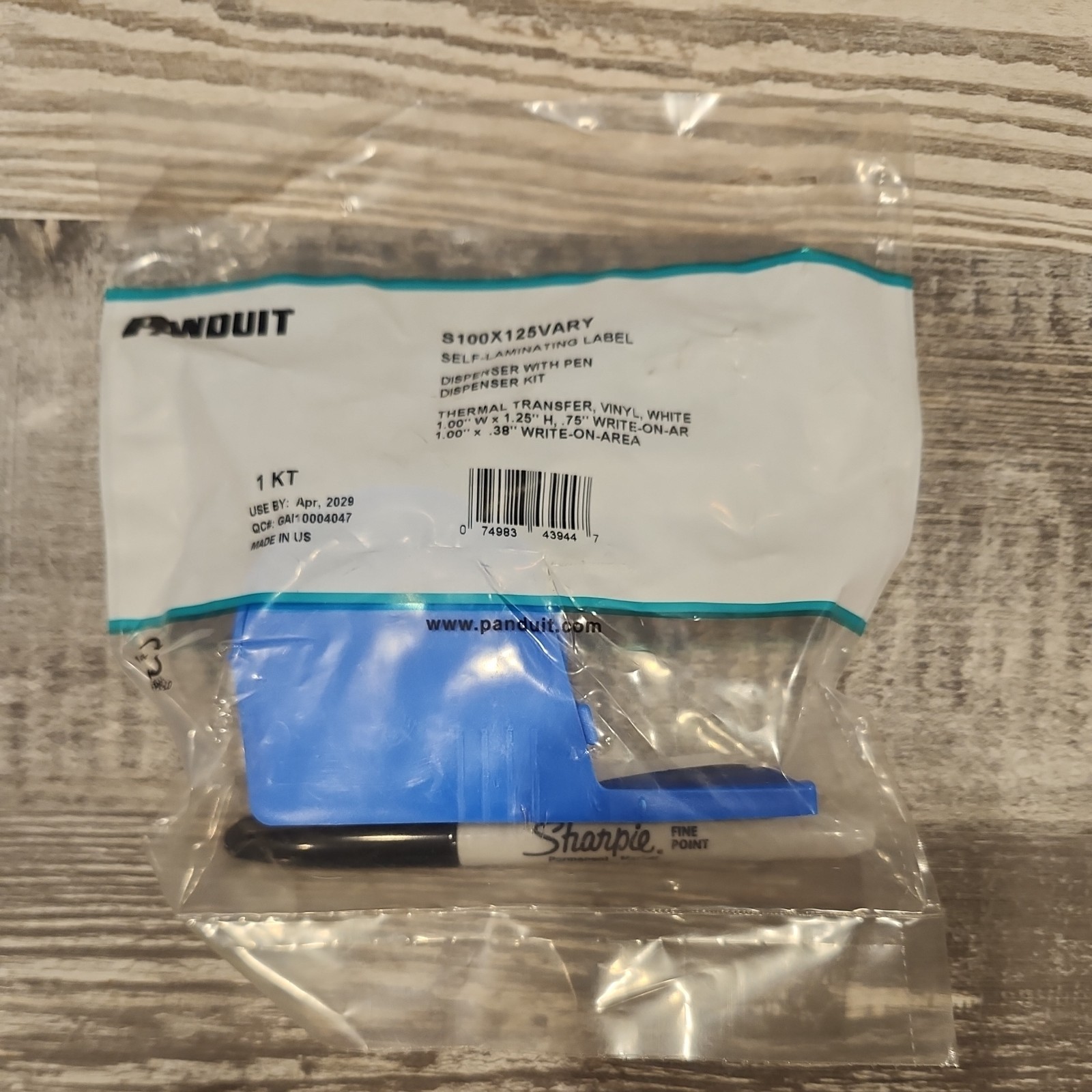 Panduit S100X125VARY StrongHold Cable Marker Dispenser, Vinyl, 0.38 Label H