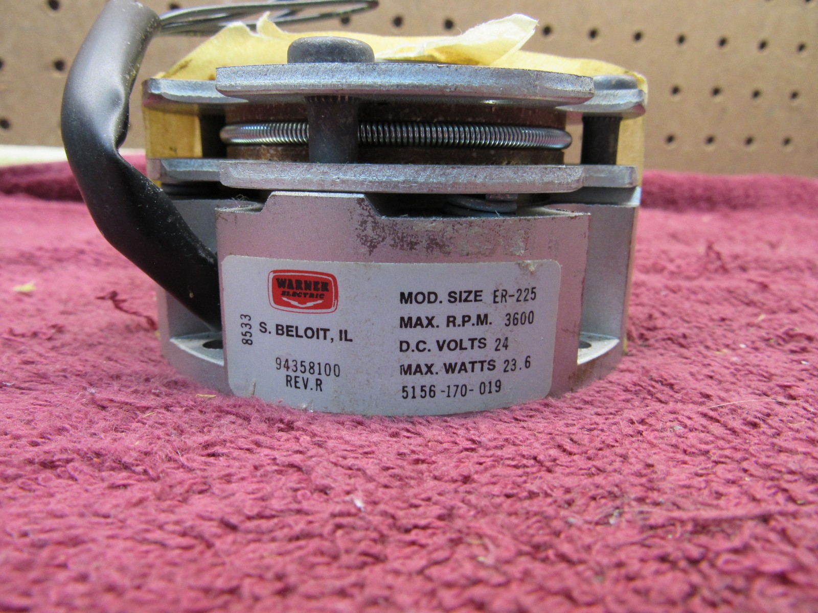 NOS Vintage Warner ER-225 Electric Clutch Brake Assembly 24VDC 5156-170-019