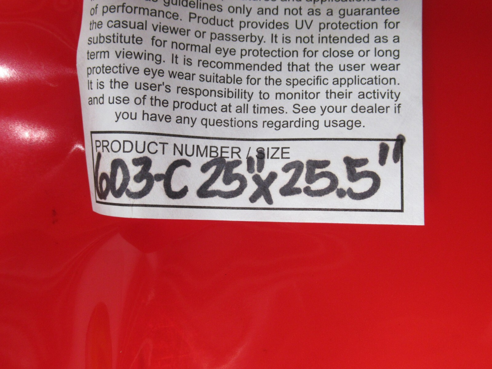 (NEW) TILLMAN 603-C , 603C 25″ x 25.5″ Vinyl Welding Curtain – Red