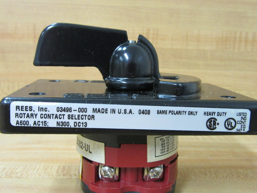 Rees 03496-000 Rotary Contact Selector Switch 03496000