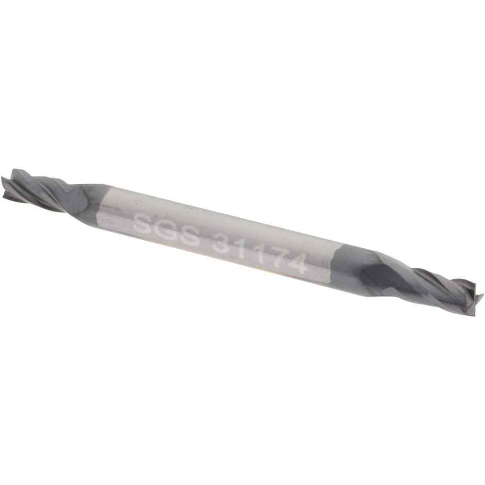 SGS 31174 Square End Mill: 3/32″ Dia, 3/16″ LOC, 1/8″ Shank, 1-1/2″ OAL
