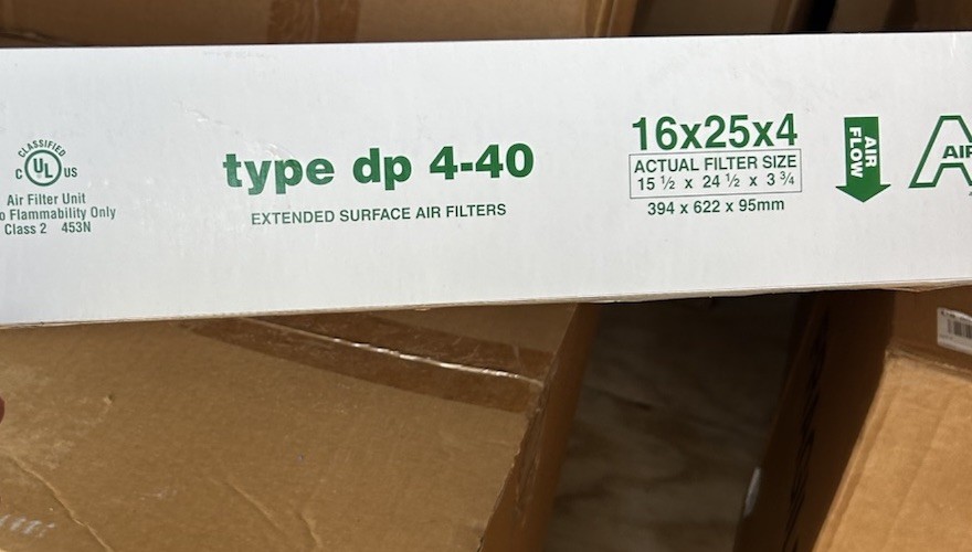 Airguard Type DP 4-40, Qty of 6, DP-40-STD4-402, 16X25X4 MERV 8, Air Filters