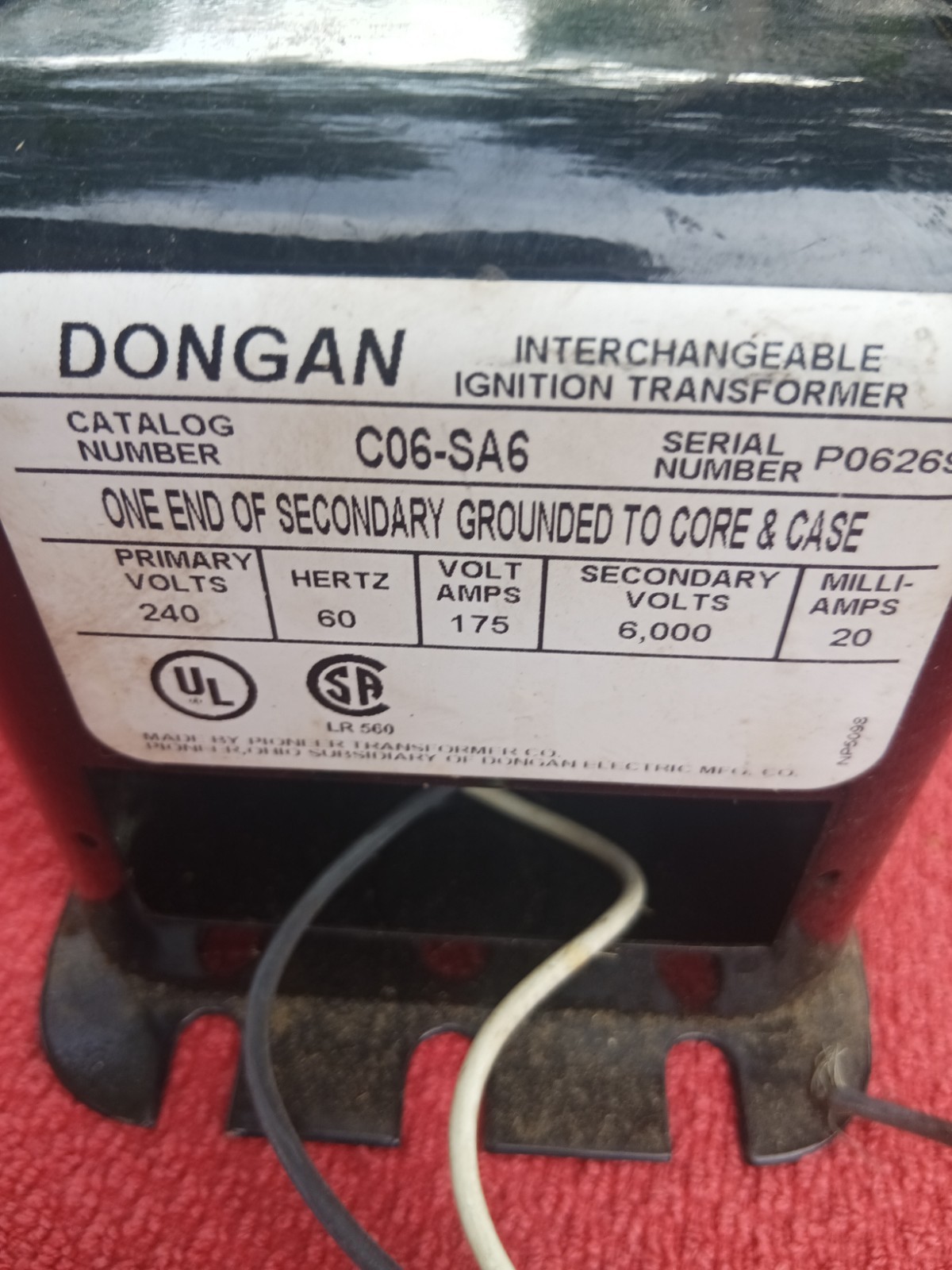 With Box DONGAN 120V INTERCHANGEABLE IGNITION TRANSFORMER A06-SA6