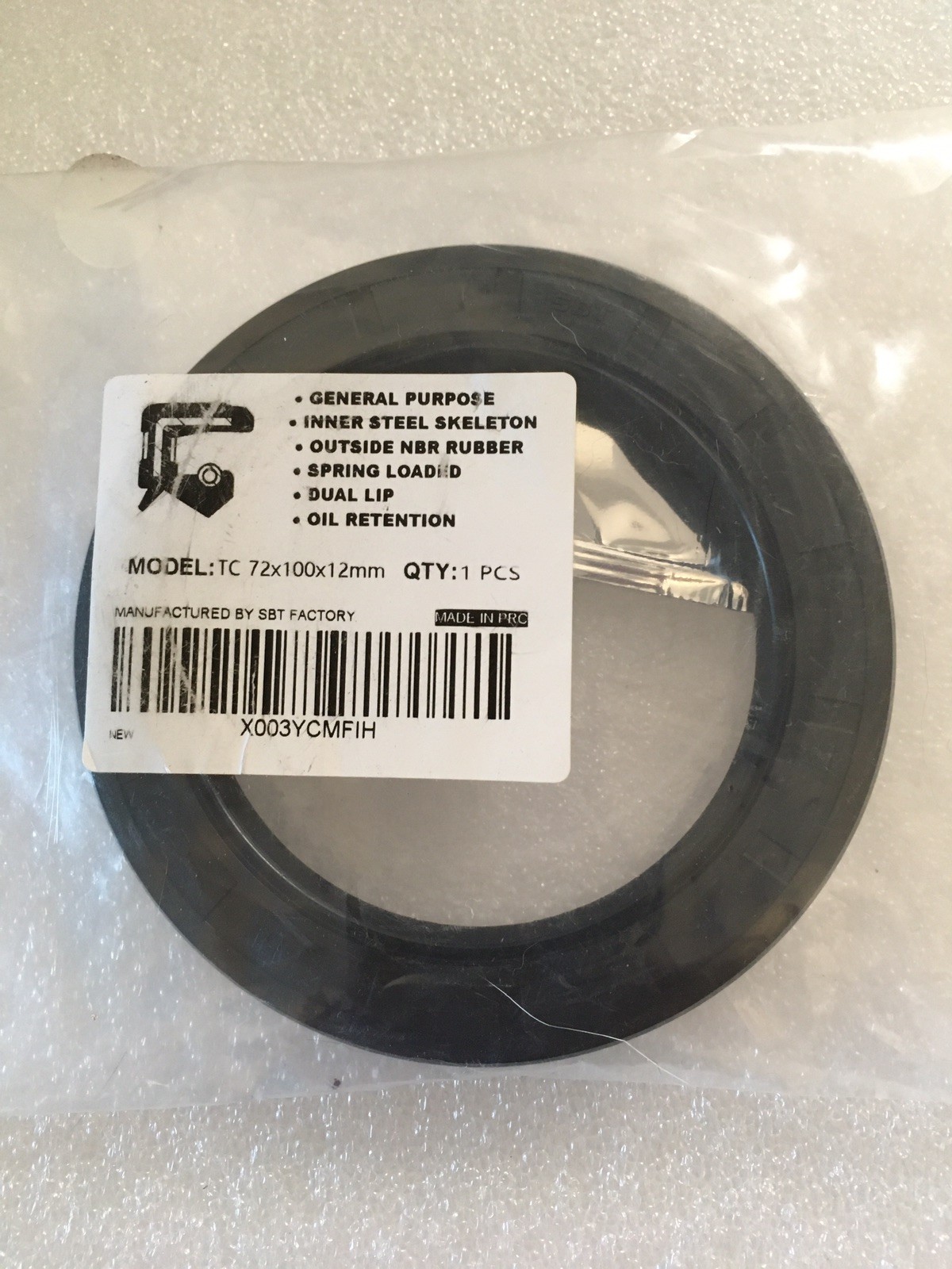 Metric Oil Shaft Seal Double Lip 72 x 100 x 12mm TC – Free Shipping