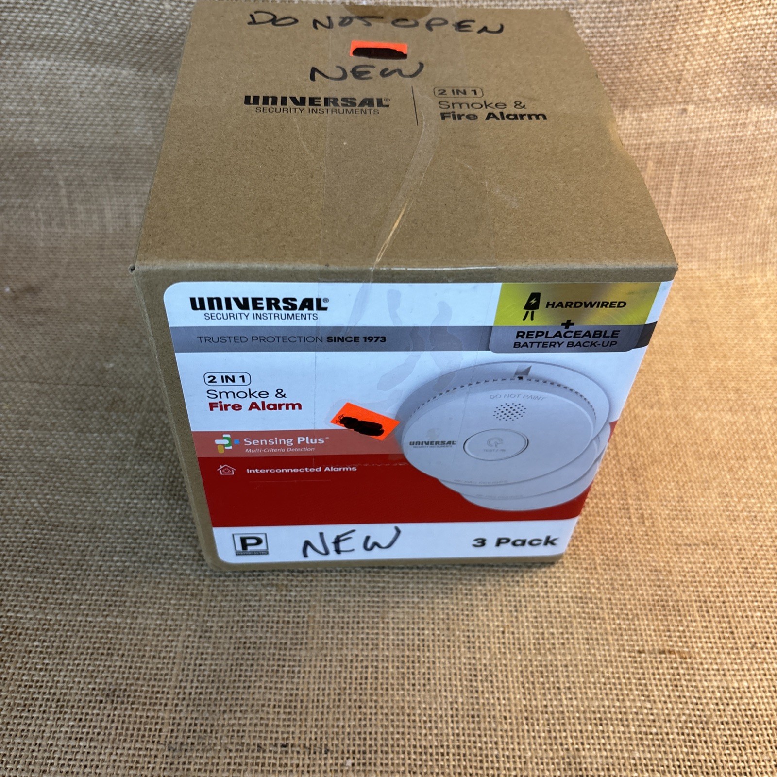 3-PK Universal Hardwired W/ 9V Battery Backup Photoelectric Smoke Detector