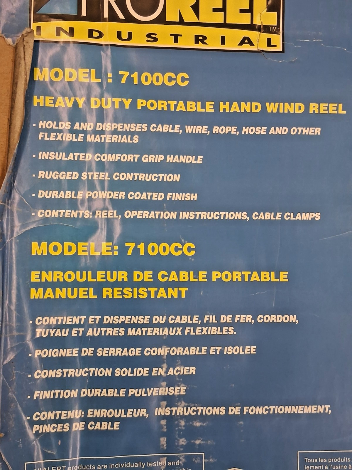 Pro Cord & Cable Reel 12 AWG 100ft Long Without Cable End 7100CC