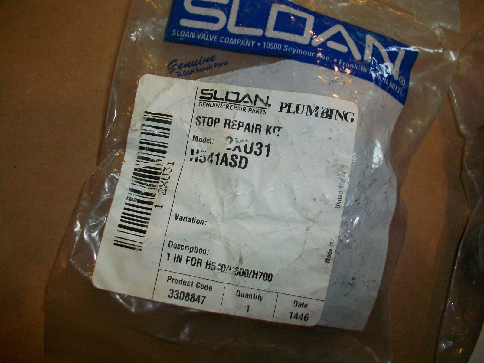 2pc Sloan Valve Co. 3308853 Urinal Flush Valve Stop Repair Kit NEW