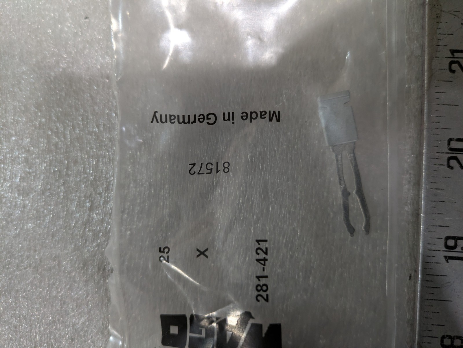 Wago 281-421 Contact Block Vertical Bridge Pack of 25 500V DIN Rail Industrial