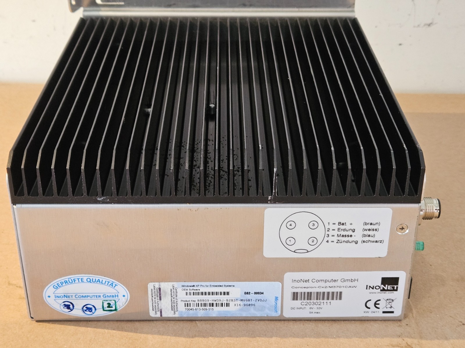 InoNet Concepion-Cx2 M3701CAW Industrial PC 6–32V DC Windows XP Pro Embedded
