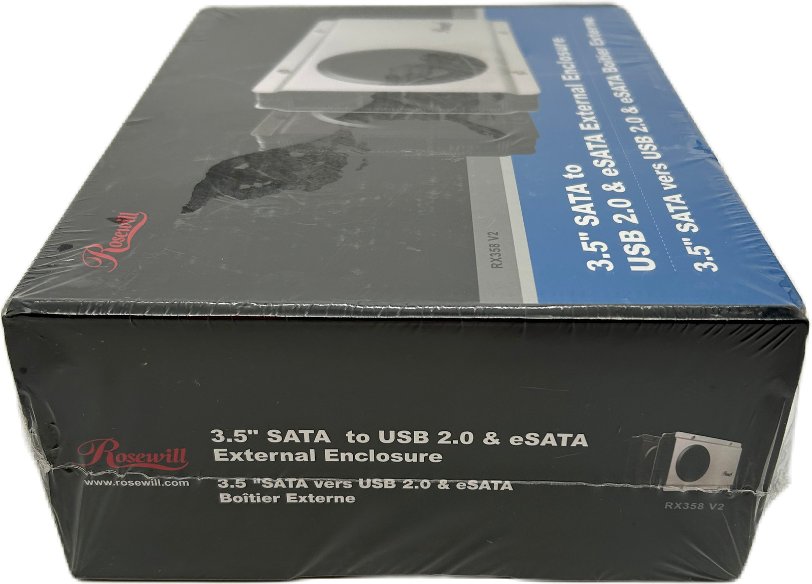 Rosewill RX358 V2 3.5″ SATA External Enclosure Silver HDD USB