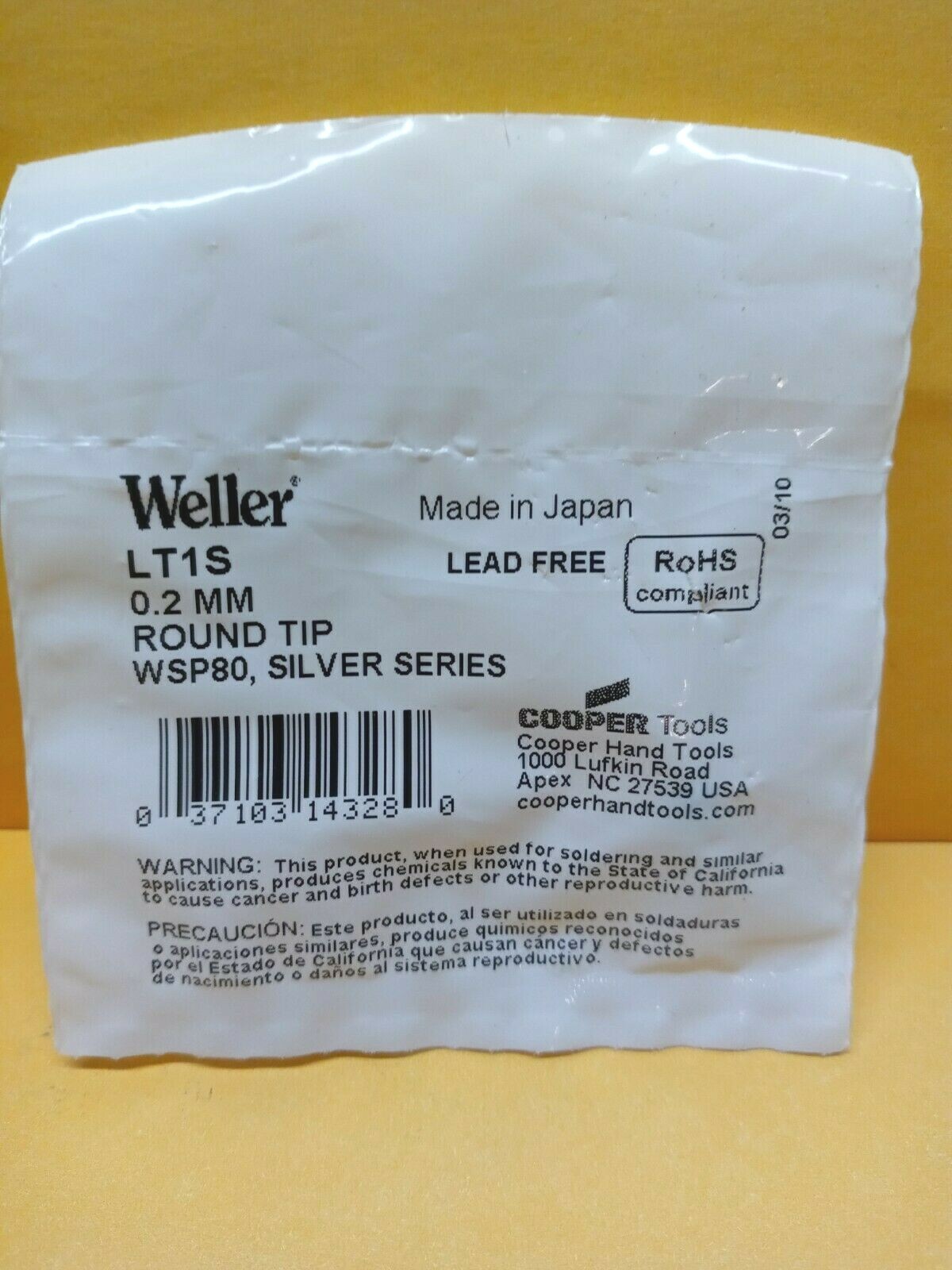 Weller LT1S LT Series Conical Solder Tip 13.5 x 0.20mm, for WSP80 Iron