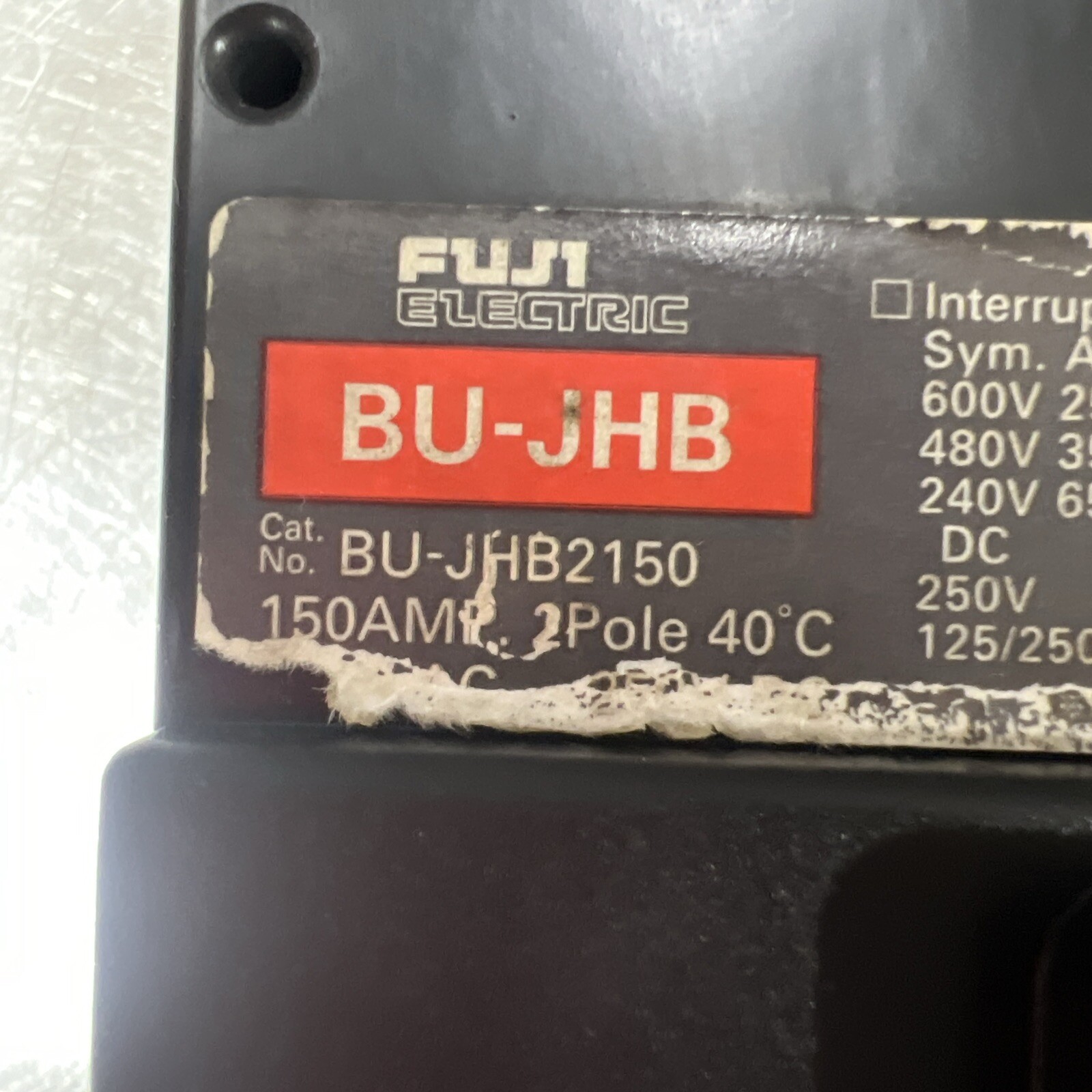 FUJI BU-JHB2150 150AMP 600VAC 250 VDC Circuit Breaker Used Surplus