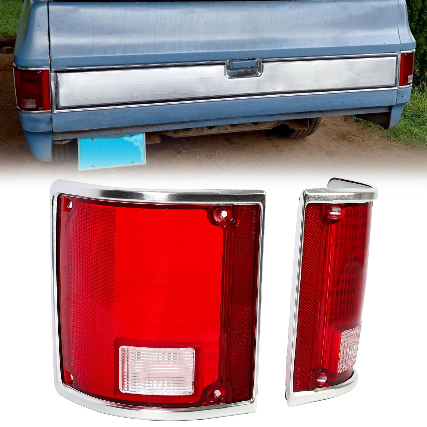 Pair Tail Light Lens 1973-1991 Chevy Blazer Suburban Jimmy Left Right 5968330