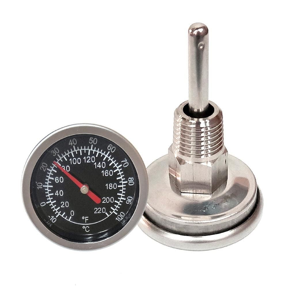 Temperature Probe Meter Gauge, Dial Thermometer NPT, Stainless 1/4 NPT Thermo…