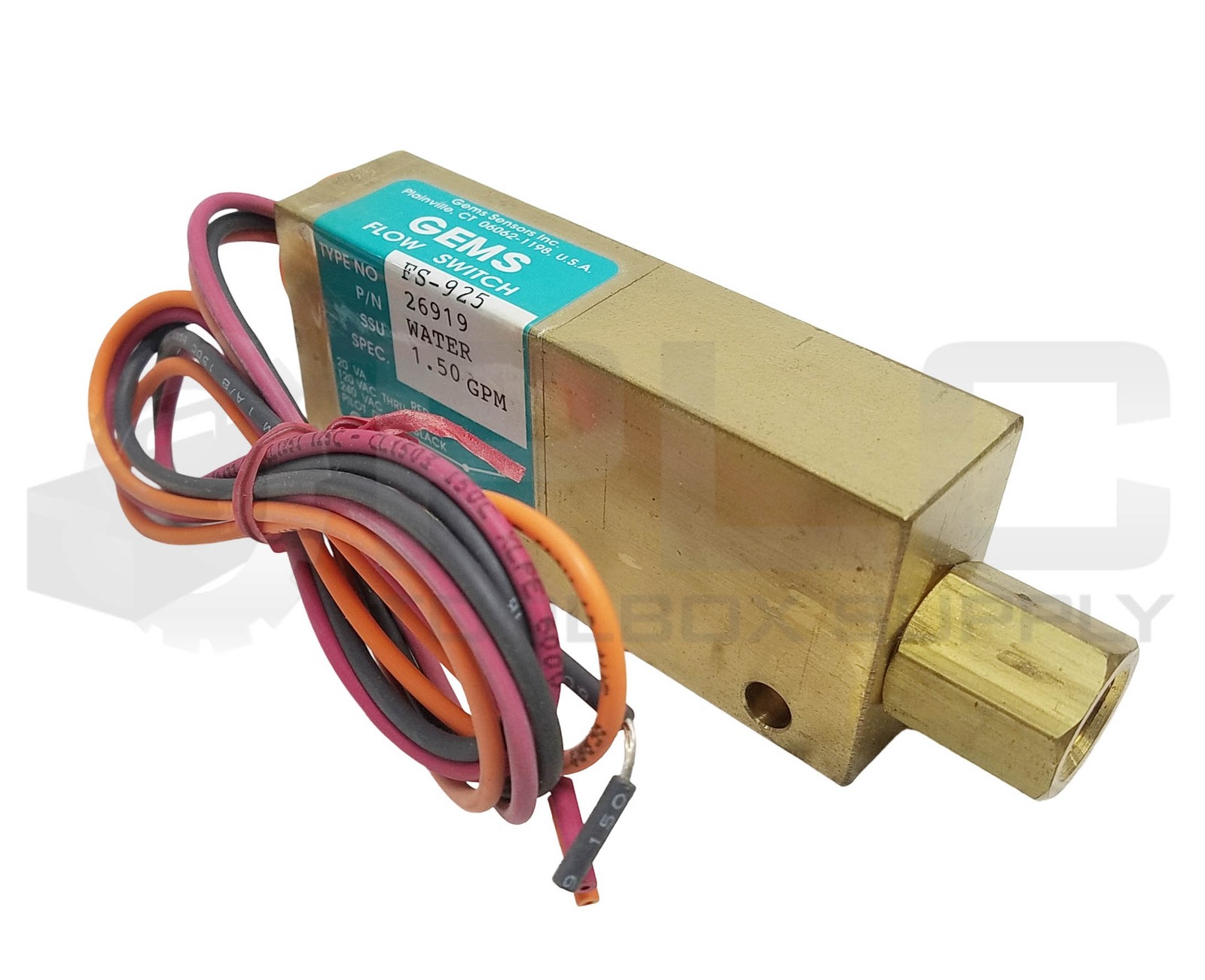 NEW GEMS 26919 TYPE FS-925 FLOW SWITCH, 1.50GPM