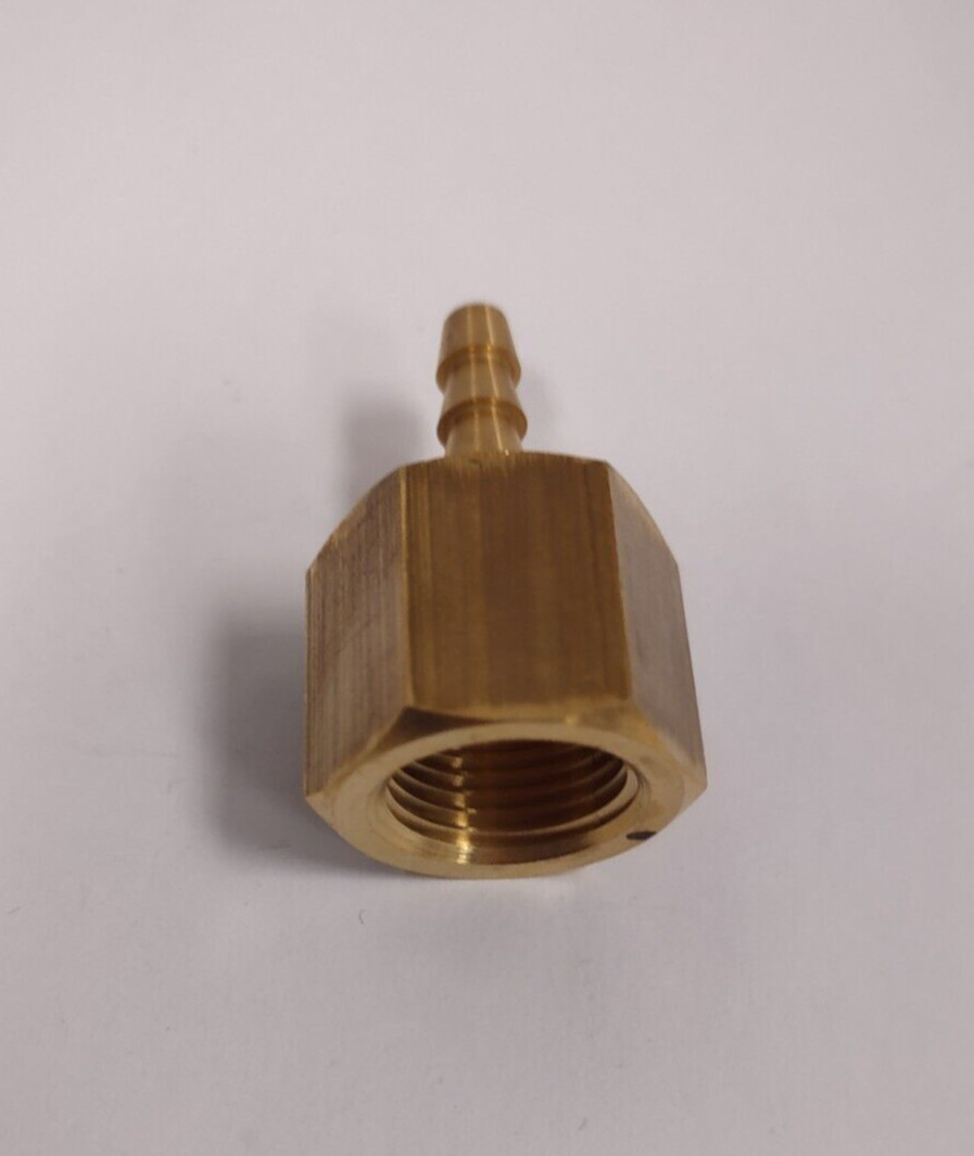 Brass thread to hose fitting, 3/8″ Female NPT to 3/16″ ID hose barb