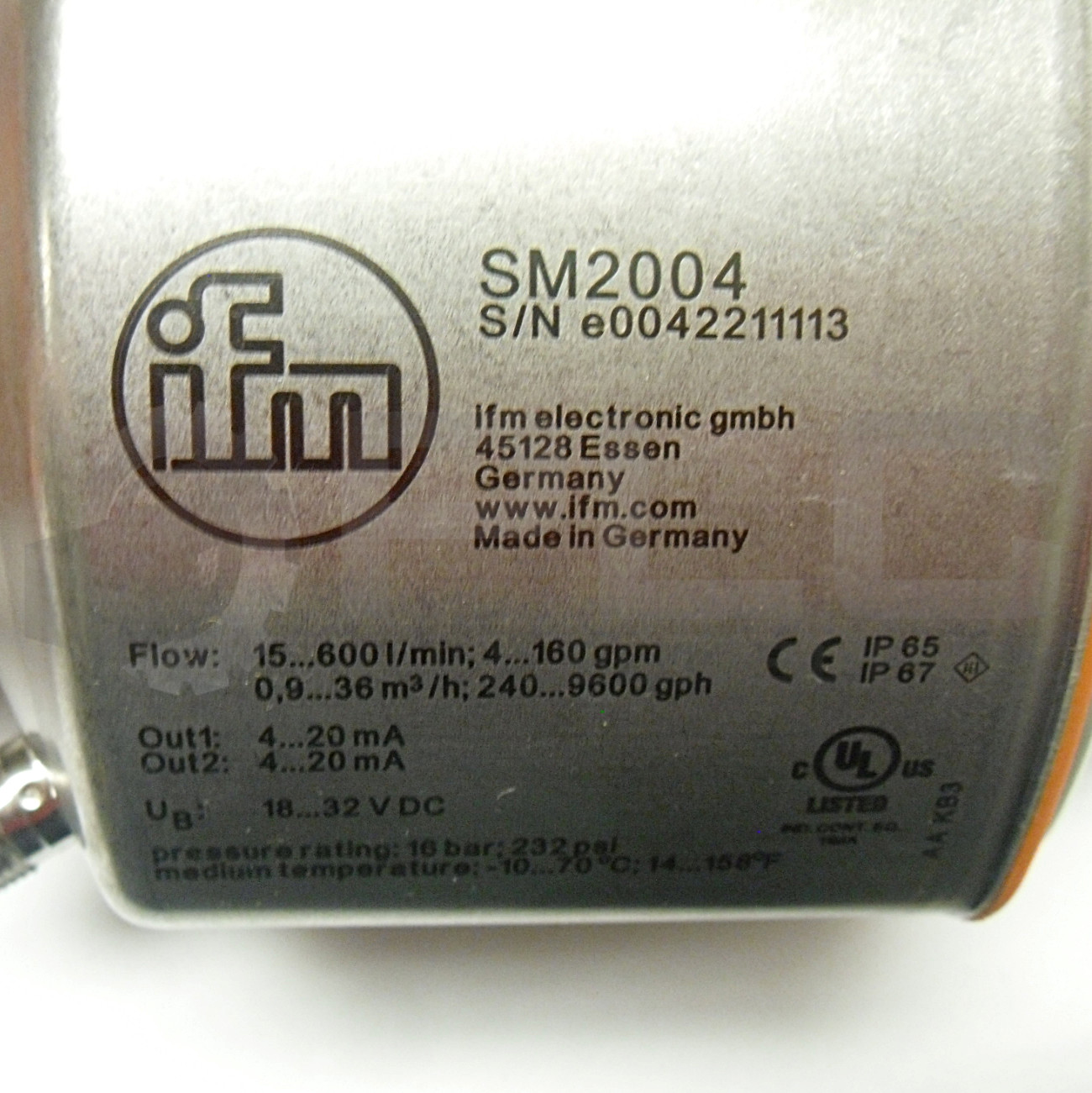 NEW IFM SMR21XGX50KG-SM2004 MAGNETIC-INDUCTIVE FLOW METER SM2004