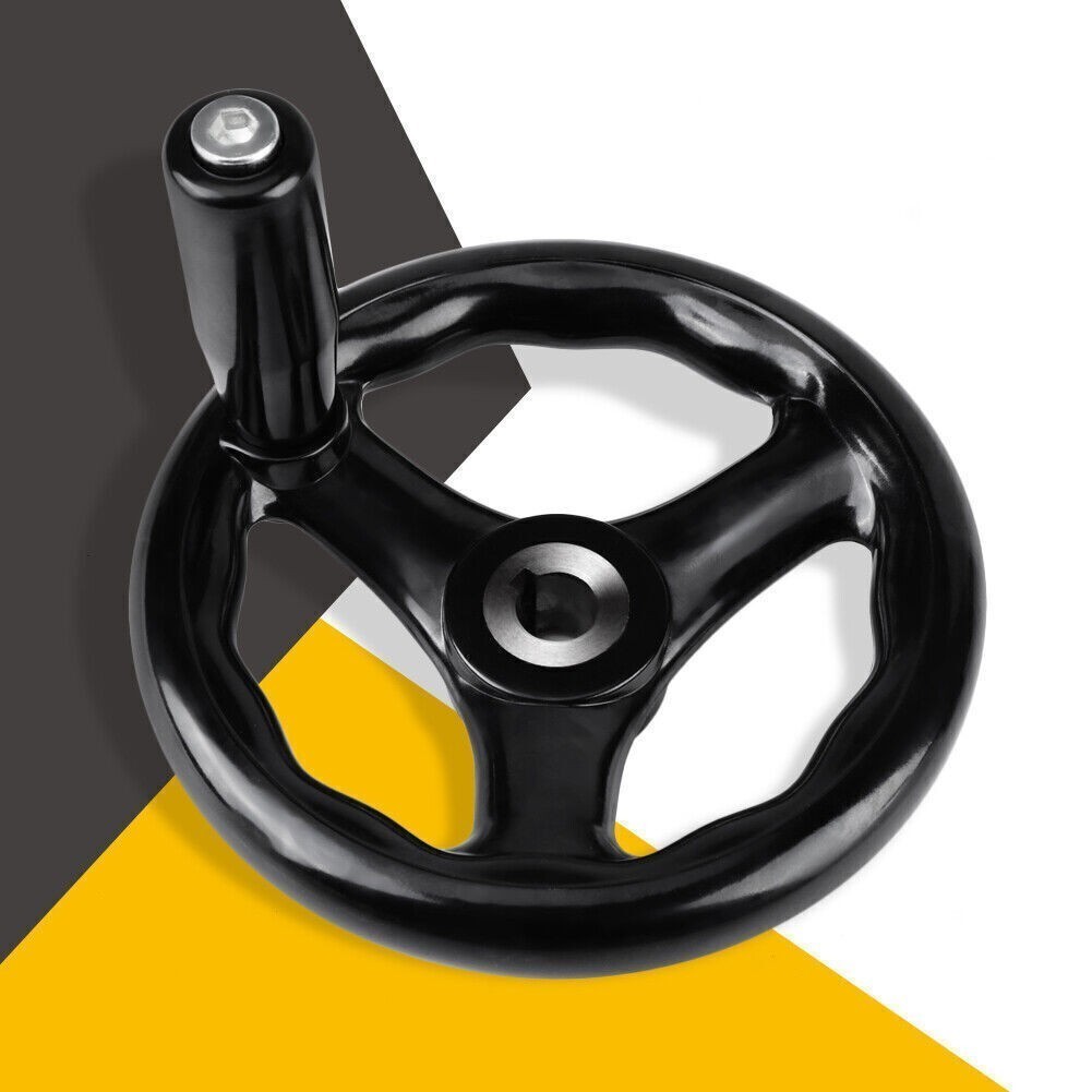 1PC 12*125mm Black Round 3 Spoke Hand Wheel for Lathe Milling Machine