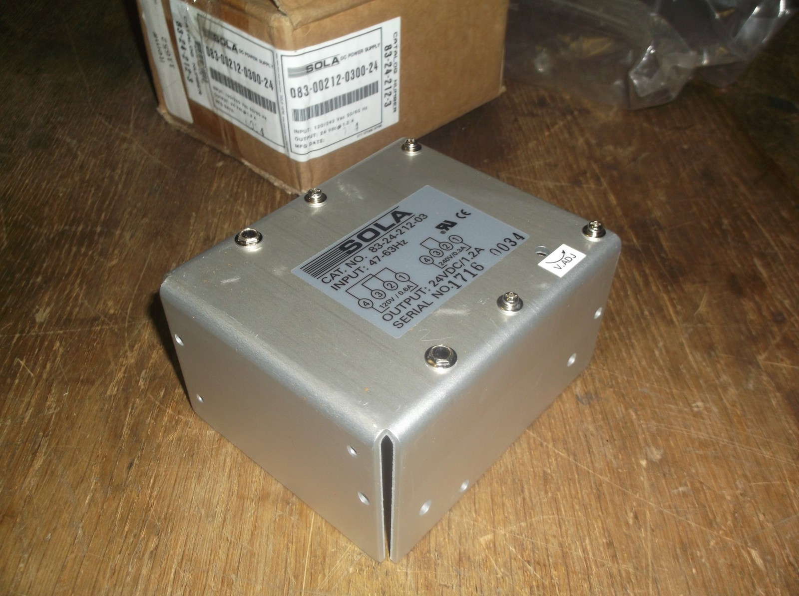 NEW Sola 83-24-212-03 Power Supply 083-00212-0300-24″ 24VDC/1.2 *FREE SHIPPING*