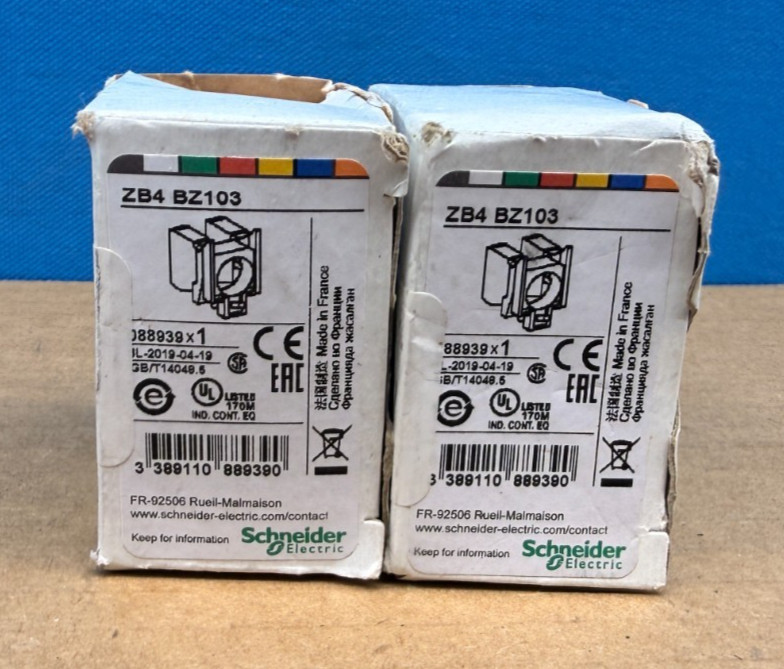 Lot of 2x Genuine Schneider ZB4BZ103 Harmony 22mm 1NO Contact Block Mounting